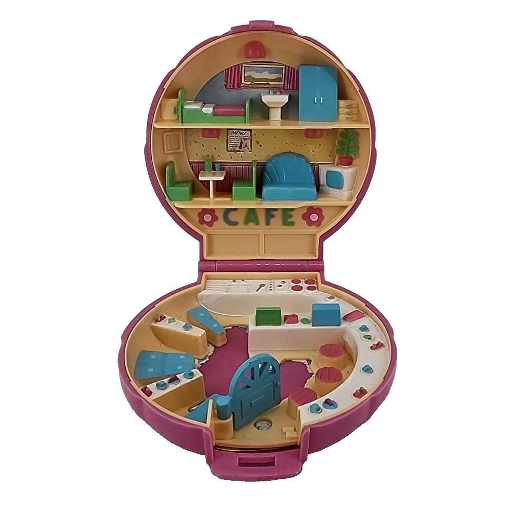 Vintage Bluebird‎ Polly Pocket Cafe Compact 1989 Pink Shell  Toy GUC